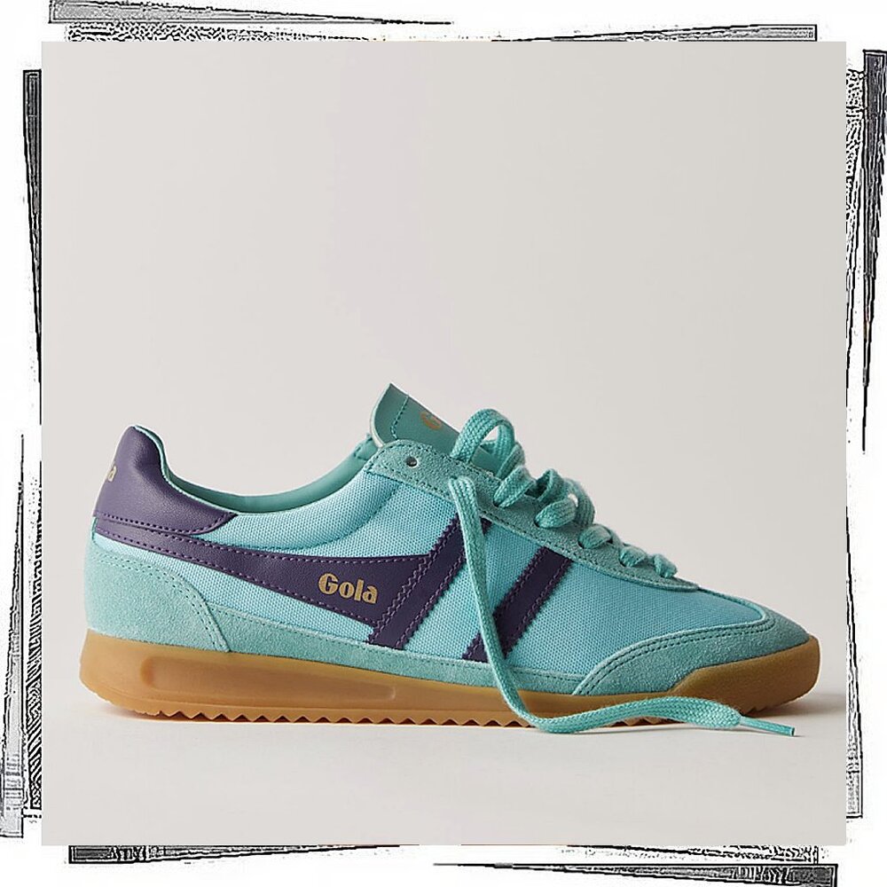 NWT: Sea Mist / Plum Retro Sporty Soccer Inspired Sneakers (7) by Gola - Picture 2 of 4